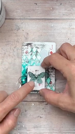 Altered playing card #cardcreations #paperart #journaling #atc #junkjournal #papercraft #mixedmedia