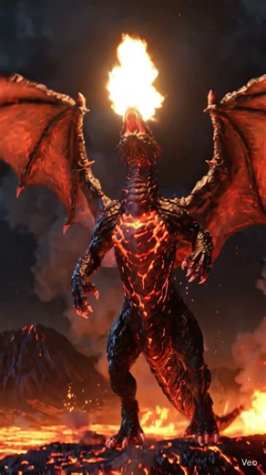Lava dragon with fire