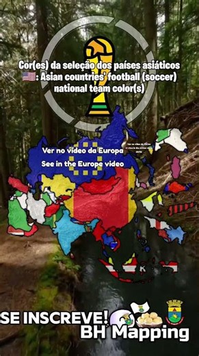Cor(es) das seleções dos países asiáticos #asia #geography #fifa #worldcup