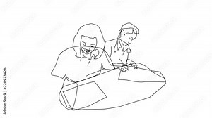 Animated sketch vector drawing doodle students writing assignment taking test quiz project drawn in black changes to color illustration