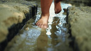 Kid Feet Stepping Wet Muddy Sand Stock Footage Video (100% Royalty-free) 1105831523 | Shutterstock