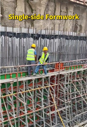 Single-sided formwork systems are designed to solve walls where it is not possible to place the formwork panels face to face and it is only possible to place panels on one side of the wall. Since there is no wall-through tie rod, the wall body after casting is completely water-proof. This situation can arise in many scenarios, including the construction of retaining walls, tunnels, renovations where an existing structure impedes access, or the construction of basements and basement floors. It sh