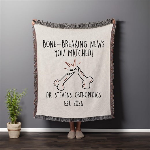 Personalized Orthopedic Resident Woven Blanket, Orthopedics Match Day Throw Blanket Gift, Funny Orthopedics Organic Tapestry - Etsy