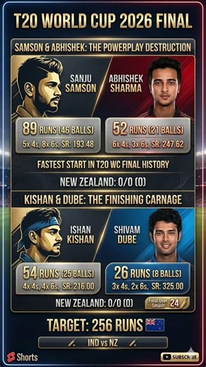 SAMSON & ABHISHEK DESTROYED NZ! 🔥 Final T20 World Cup 2026|KISHAN & DUBE FINISH IN STYLE!