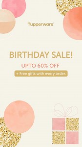 449K views · 81 reactions |  Tupperware Birthday Sale – Up to 60% OFF!  Celebrate with unbeatable deals on your favorite kitchen and storage essentials! ️ Up to 60% OFF on a wide range of Tupperware products  Free Gift with every order over ₹1000 Don’t miss this limited-time celebration—shop now and enjoy smart, stylish savings! #TupperwareIndia #BirthdaySale #SmartStorage #KitchenDeals #ShopAndSave | Tupperware India | Facebook