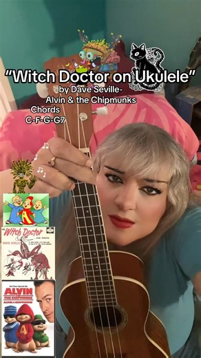 “The Witch Doctor on Ukulele” by Dave Seville-Alvin & the Chipmunks #easyguitartutorial | Lady Clara Corbin Devine