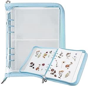 Vienrose Sticker Storage Organizer, Sticker Collecting, Zipper Binder Album Reusable Stickers Collecting Book with 40 Sheets Release Paper and 20 Sheets Pockets Pages for Adults Kids Blue