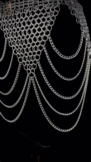 Chainmail Harness Top, Skirt Set – Steel Ring Armor for Cosplay, LARP, Weddings & Fantasy Events