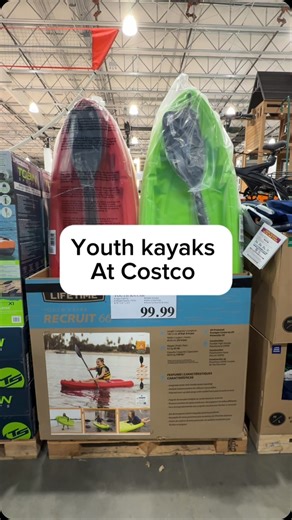 Costco New Deals |Alejandra Martinez on Instagram: "I spotted these fun youth kayaks at Costco for ages 5 and up. They come with the paddle in these two colors you can also find them online but they are $199 so a better option is to pick it up in store. Send this to someone who would love this and follow for more new finds. #costco #costconew #costconewdeals #costcodeals #costcofinds #costcomusthaves"