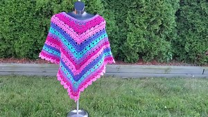 Poncho Crochet Pattern, Caron Cakes Lacy Poncho - Etsy