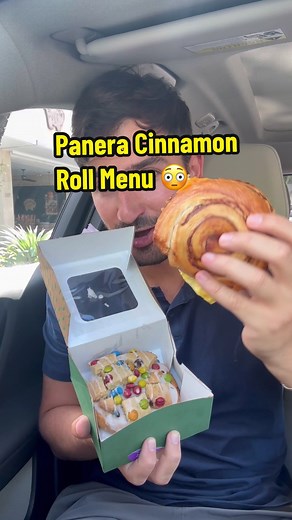 Trying Panera’s new Cinnamon Roll menu items which are AGGRESIVE 😆 #panerabread #panera #cinnamonroll #foodreview #breakfast #fastfood