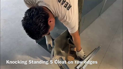 Standing S Cleat and Drive Duct Connections on Jobsite