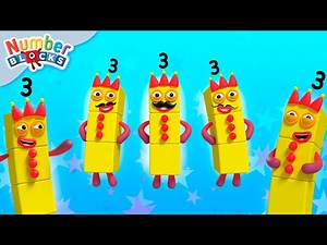 Too Many Threes! - Numberblock Three Showcase 🟡🟡🟡 | Counting for Kids | @Numberblocks - Videos For Kids