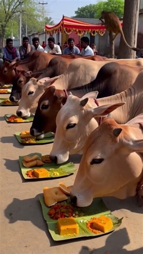 🌺Gaayon Ke Saath Ananda Bhoj – Dayata Aur Seva Ka Tyohaar🛕🚩🙏