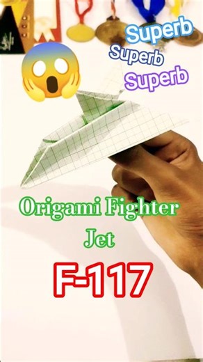 How to make Origami Fighter Jet, F-117, in graph paper, Crafts with paper