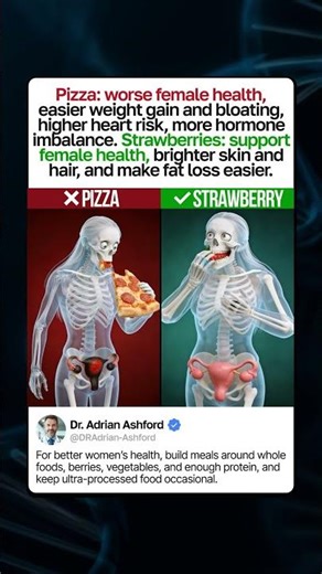 This product is harmful to your female health! Pizza VS Strawberry #health #food #gym #women