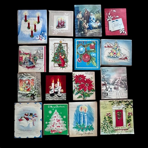 Vintage Christmas Greeting Cards/used Holiday Cards/junk Journal/christmas Scrapbooking/circa 1940s/1950s - Etsy