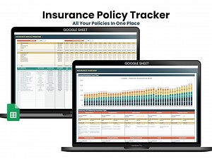 Insurance Policy Tracker [multi-year] | Google Sheets Only | Excel Not Supported - Etsy