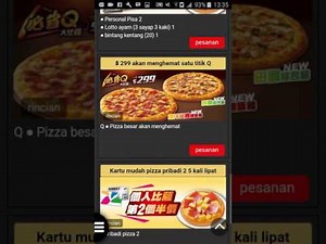 Menu pizza hut