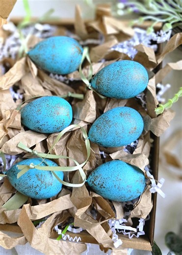 Hand Painted Wooden Robin Eggs, Hanging Egg Ornaments, Blue Egg Easter Decorations, Set of 6 - Etsy