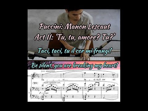 Puccini: Manon Lescaut, Love duet from Act II, piano accompaniment