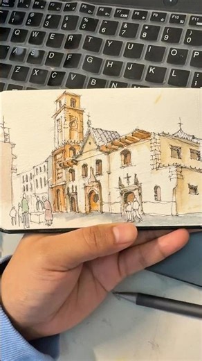 What do you think? With or without ink? #architecture #art #watercolor