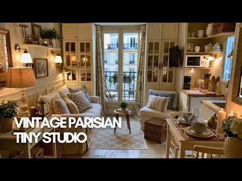 Vintage Parisian Tiny Studio | Inside a Chic Tiny Studio Inspired by Classic Parisian Homes