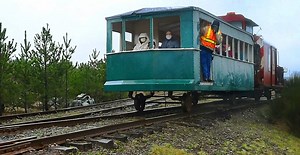 Bundled up for a wet and chilly Sunday ride a steady stream of hardy passengers in all ages climbed aboard for the Simpson Railroad’s Easter Bunny Special on March 28,2021. Operating out of the former Simpson sporting yard at the Stillwater Industrial Park about 10 miles from Shelton the ride features a 2.25-mile loop around the property. It included a quick stop along the line for kids to enjoy an onsite egg hunt and also grab a photo with the Easter bunny. The weekend ride served as a project 