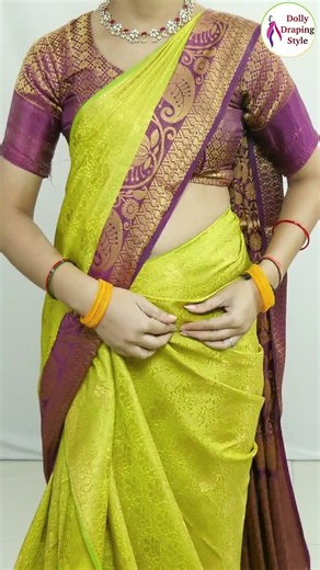 Cotton Silk Saree draping Tutorial For Wedding #saree #draping #trending #shorts