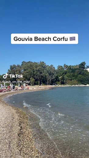 Relaxing beach with beautiful views! Check out our vlog from when we visited! YouTube: Jack On The Map #greece #corfu #visitgreece #fyp #travel