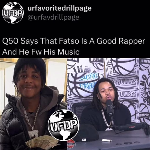 Drill Content Daily on Instagram: "#BloodHoundQ50 says that #YFGFatso is a a good rapper and he that he fw with his music too👀"