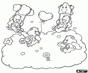 The care bears's playtime coloring page printable game