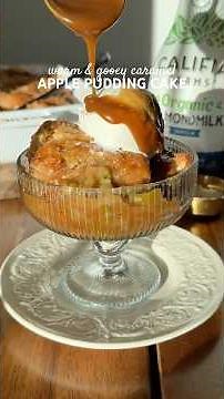 caramel apple pudding cake 🍎🍂🤎 #fallrecipe #fall #recipe #baking #dessert #apple #cake