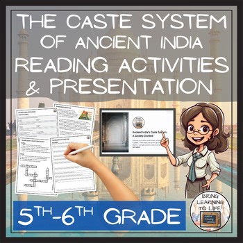 Caste System of Ancient India Reading Comprehension Activities | 5th-6th Grade