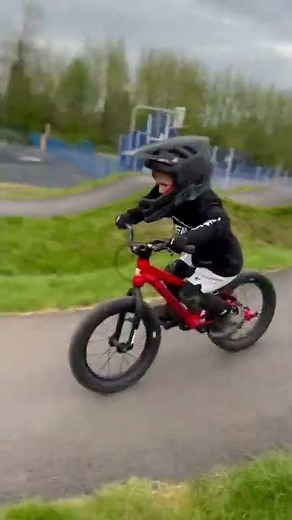 Riding at a pump track - 3yr old learning to squash and pop!