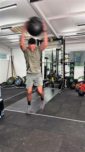 Medicine ball leg switches to slam