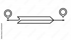 Location direction pin animation. 2d animation gps pointing pin icon with arrow for pointing the location on the map. 4k video with alpha matte channel.