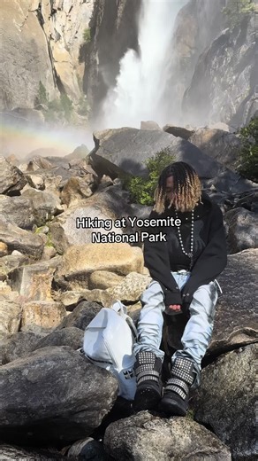 Fashion hiking at Yosemite #yosemite #fashion #hiking #viral #fyp | hiking
