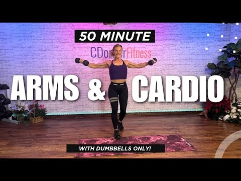 50-Min Dumbbell Arm Sculpt & Cardio Blast | Tabata Workout