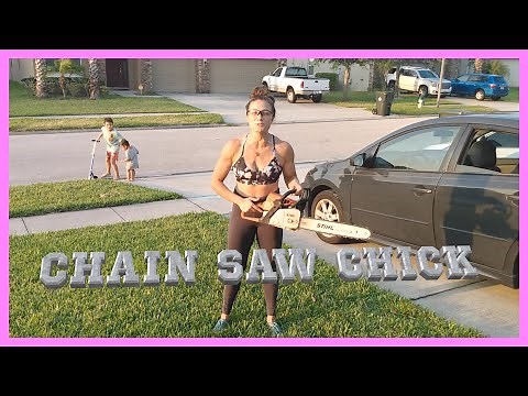 Cutting down palm trees with a chainsaw Intense Workout