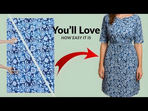 VERY EASY Cut in 5 Minutes, Sew Quick Summer Dress | ОЧЕНЬ ЛЕГКО: Летнее Платье за 5 Минут