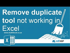 Remove duplicates not working in Excel