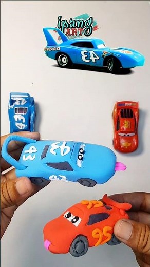 Color mixing tralalero tralala car-shaped mixed with orcalero orcala car-shaped made of clay pixar🚗3