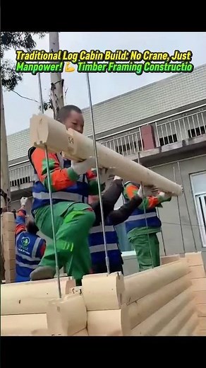 Traditional Log Cabin Build: No Crane, Just Manpower! 💪 Timber Framing Construction