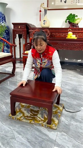 Solid Elm Wood Folding Kang Table – Custom Size & Color Options #furniture #amazing #viralshort