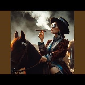 A confident woman smokes a cigar (Chinese)