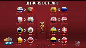 Veja como ficam os confrontos das oitavas de final na Copa do Mundo