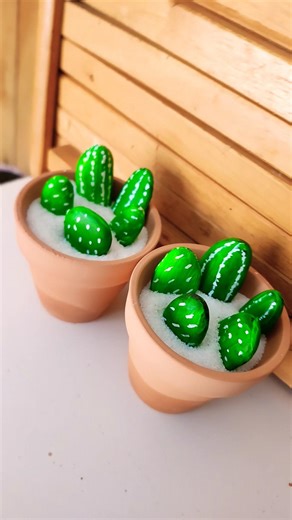 Tiny Cactus Rocks 🌵🪨 | Painted Stone Mini Garden