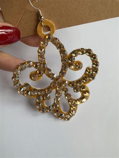 Rhinestone Belly Dance Earrings: Golden Shadow Crystals, Gold Base - Etsy