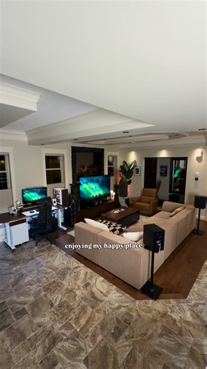 Dennis Anca on Instagram: "Home Theatre Vibes is my Happy Place! 🔊🍿 It’s been a while since I did a full room tour for the Home Theatre Gaming Setup Lounge as I like to call it! I rearranged some of the seating recently to make room for the new recliner & the desk setup has changed! 🔥 I’ve switched to a new 32 inch OLED monitor from my LG C3 OLED because my LG was cracked for like over a year and giving me intermittent problems. Overall I’m living where this space is at, the old school Paradi